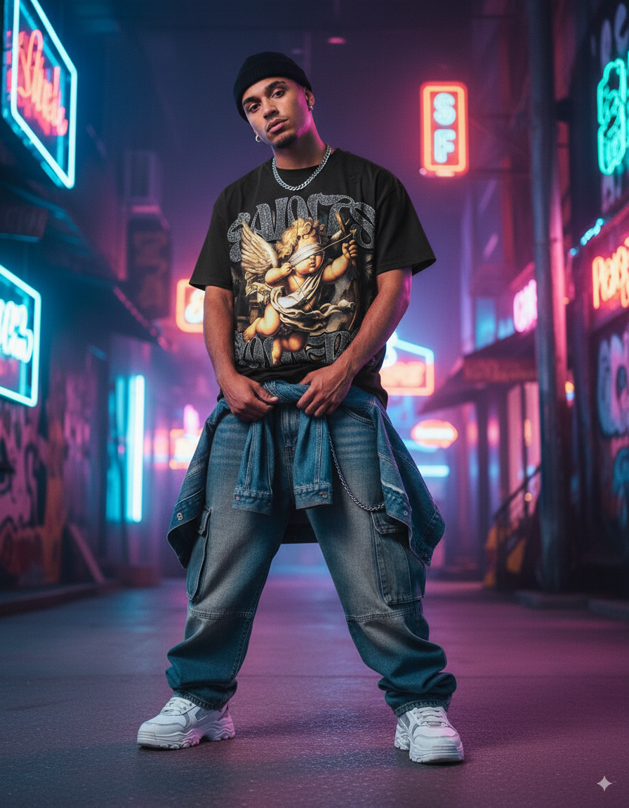 “Saints & Sinners” – Unisex Y2K Graphic Tee | Kids & Adult Sizes | 100% Cotton | Harajuku Streetwear